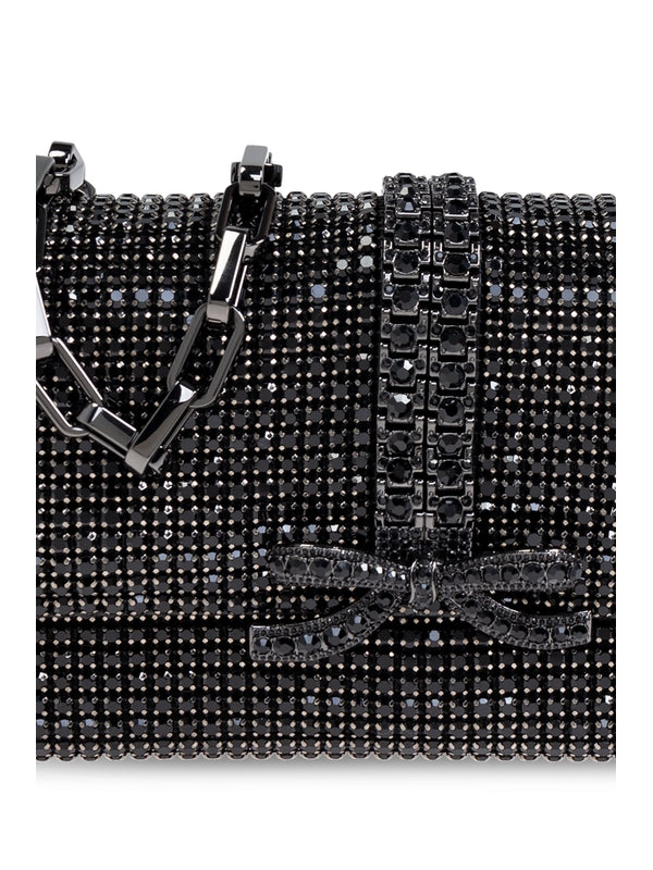 Bow Decoration Rhinestone Chain Shoulder Bag