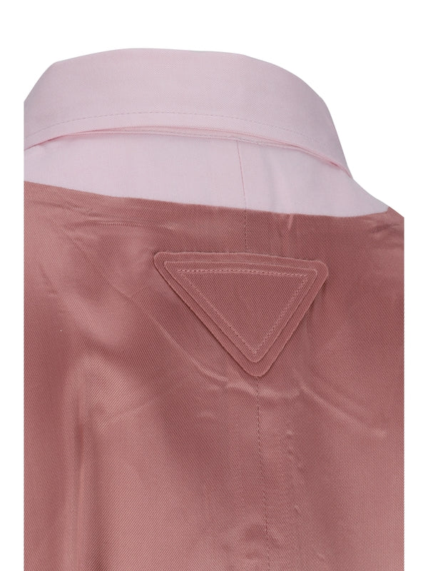 Back Satin Panel Cotton Shirt