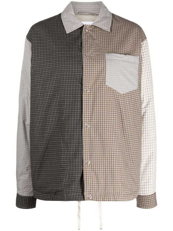 Colorblock Check Cotton Shirt