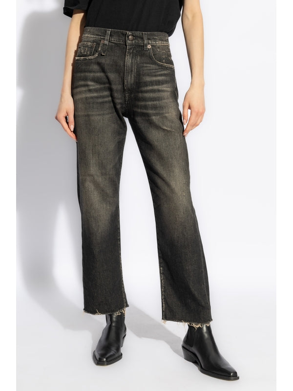 Washing Crop Denim Pants