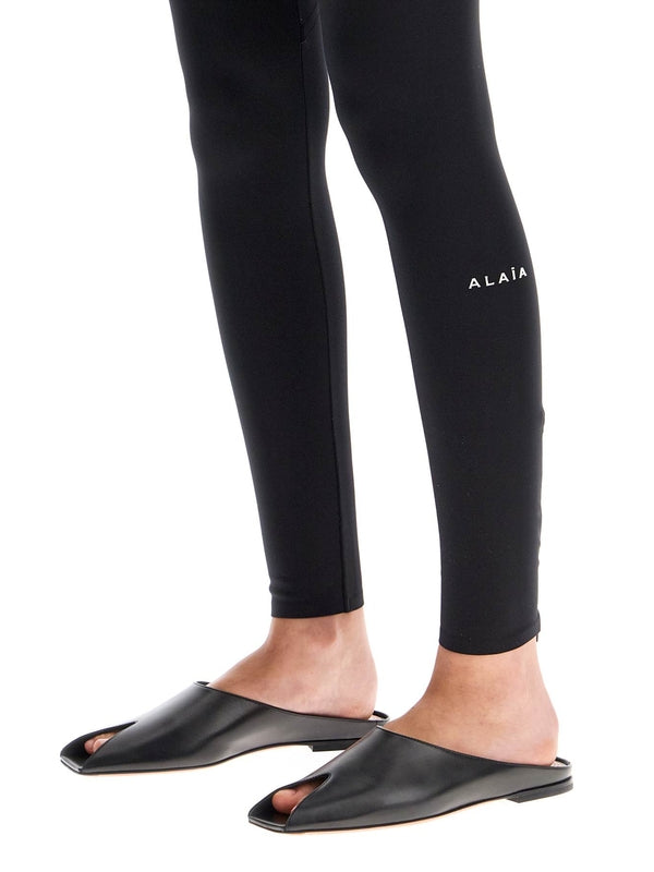 Zip Detail Nylon Leggings