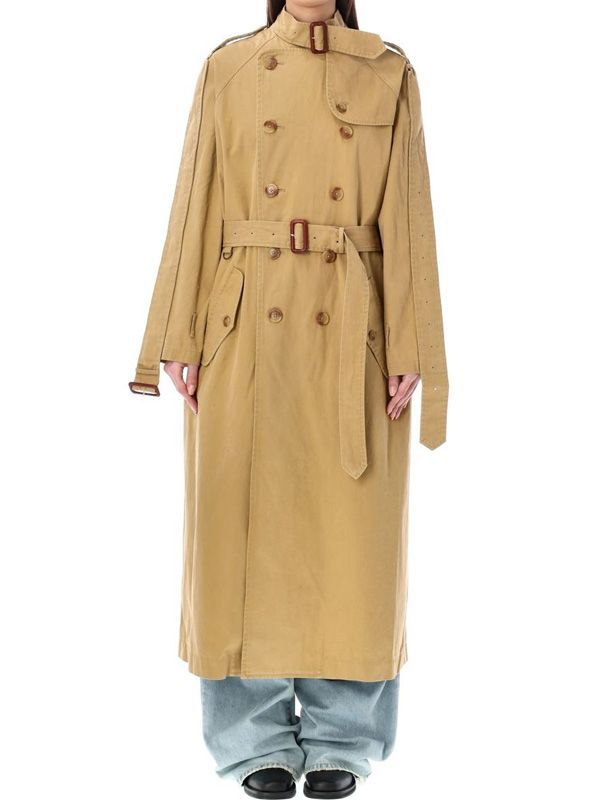 Belted Cotton Oversized Trench Coat