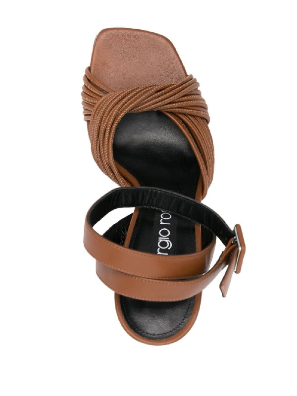 SR Akida Leather Anklet Sandal Heel