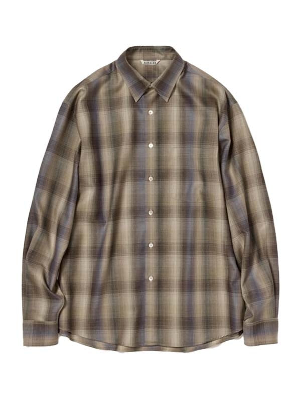 Auralee Super Light Wool Check Shirt