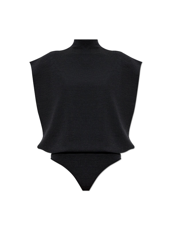 High-neck Wool Knit Bodysuit