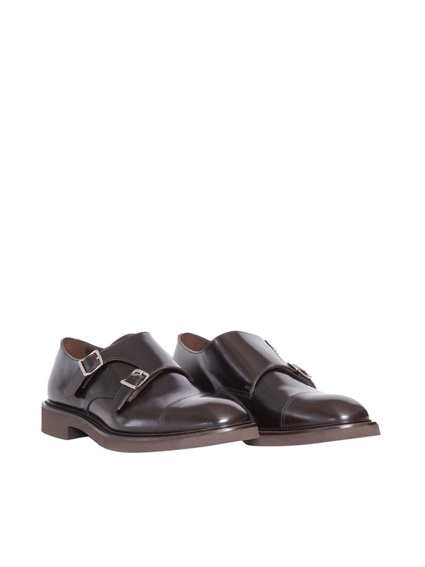 Buckle Detail Calfskin Monk Straps