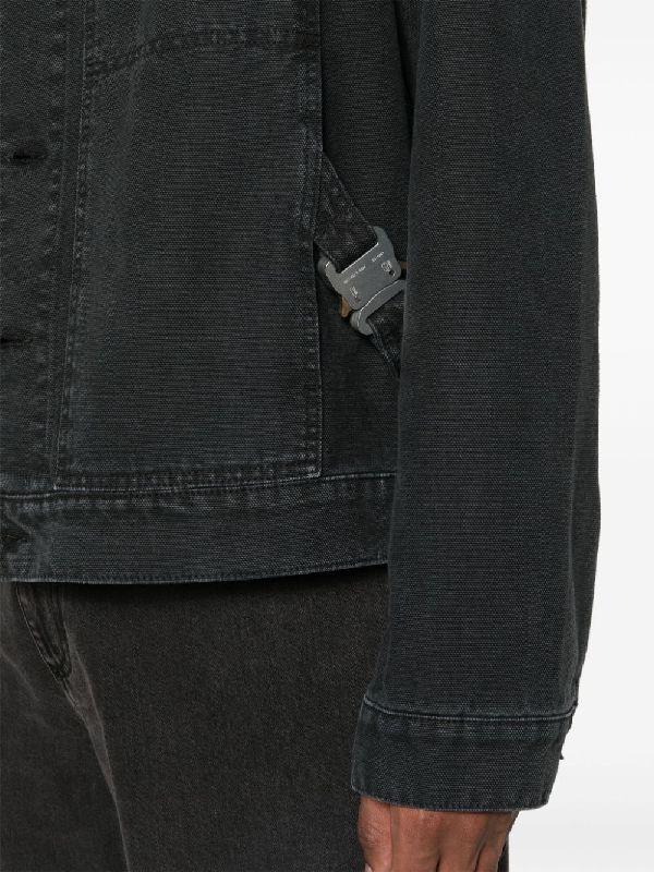 Buckle Detail Cotton Denim Trucker Jacket