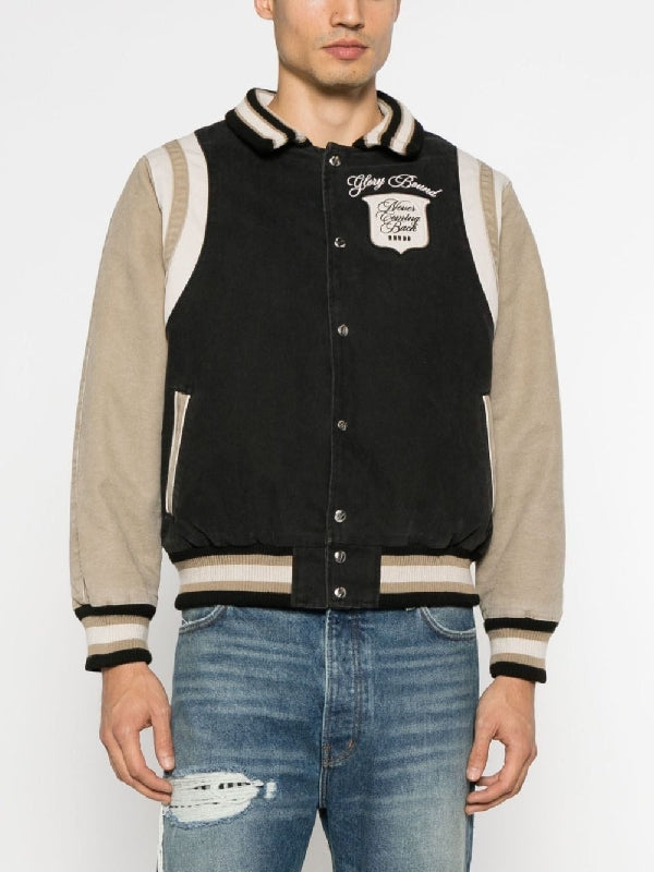 Wash canvas varsity jacket