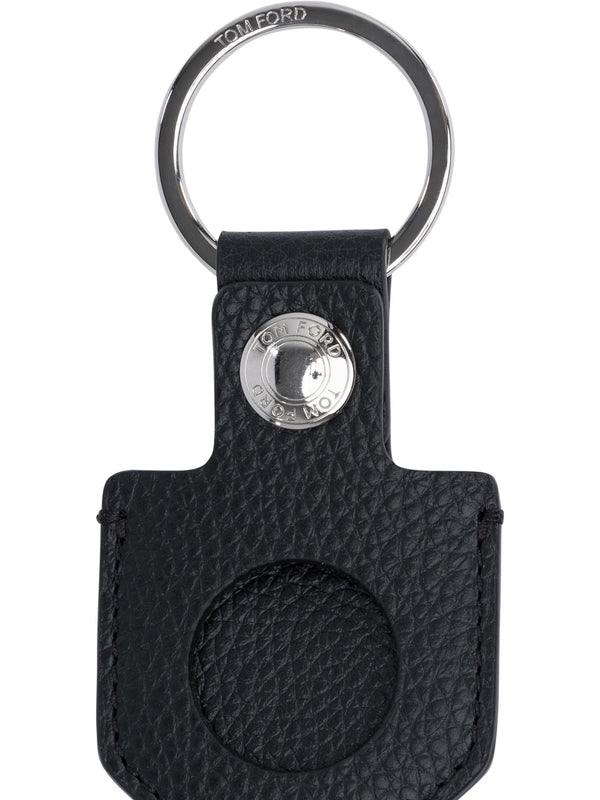 Logo Detail Leather Keyring