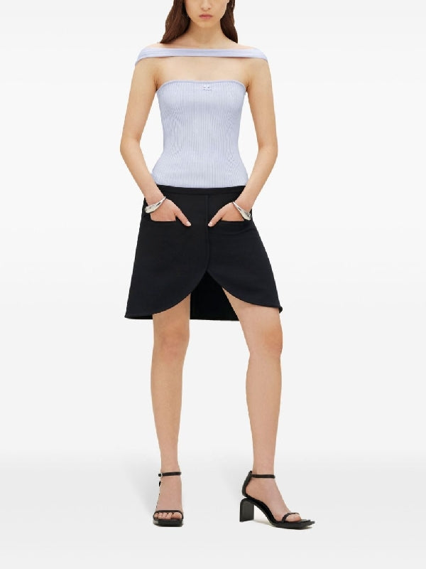 Courrèges - Hyperball Off Shoulder Rib Tank Top - Jente