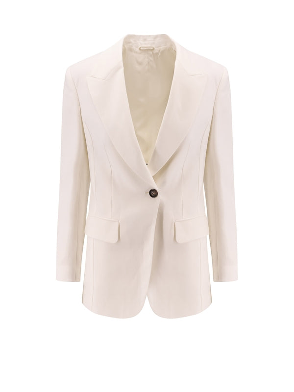 Single-Breasted Viscose Tailored Jacket