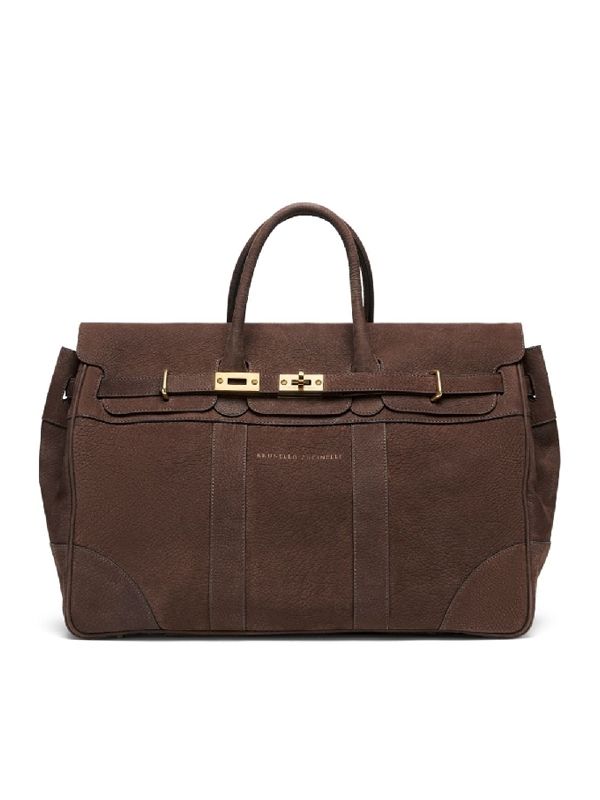 Nubuck Leather Boston Bag