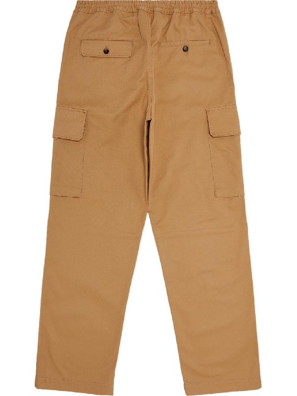 Beige Cotton Cargo Pants