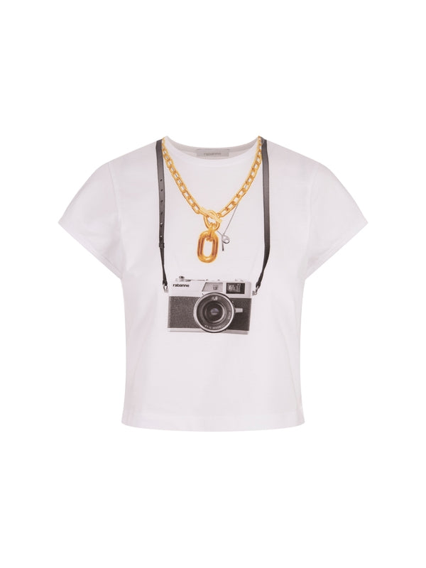 Camera Printing Cotton T-shirt