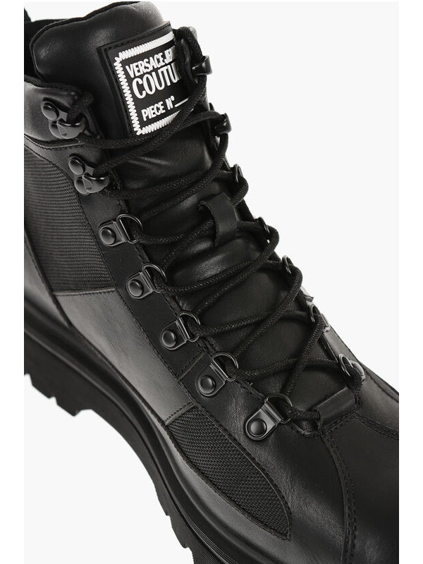 Versace Black Lace-Up Boots