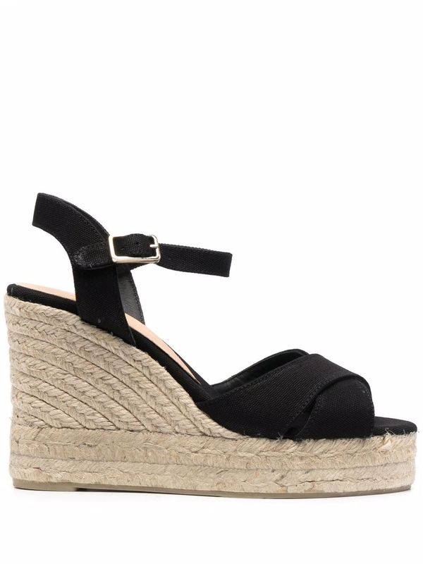 Castañer Black Wedge Sandals