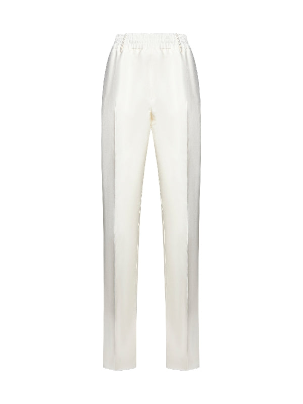 White Cotton Banding Pants