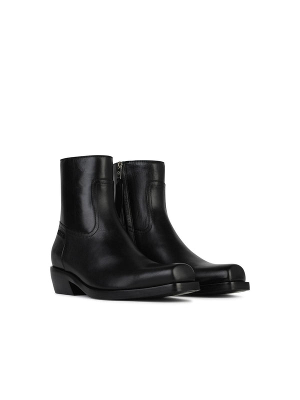 Black Leather Ankle Boots