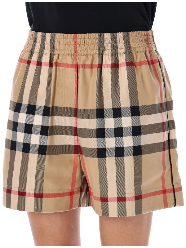 Vintage Check Printing Banding Shorts