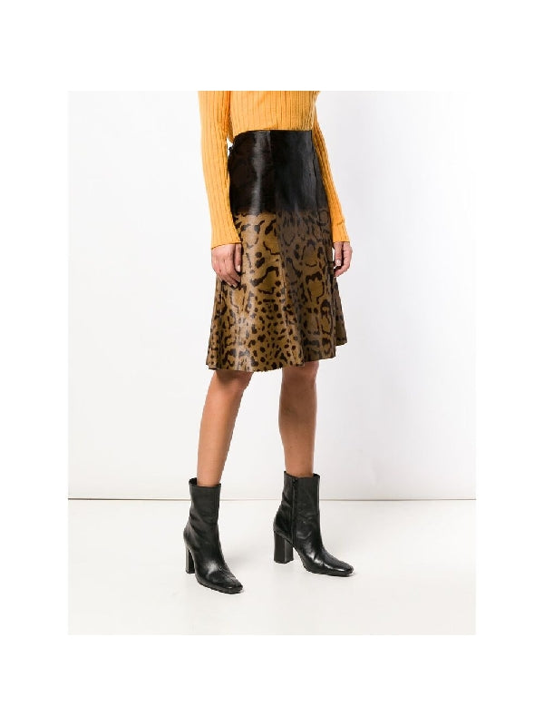 Animal Printing Leather Skirt
