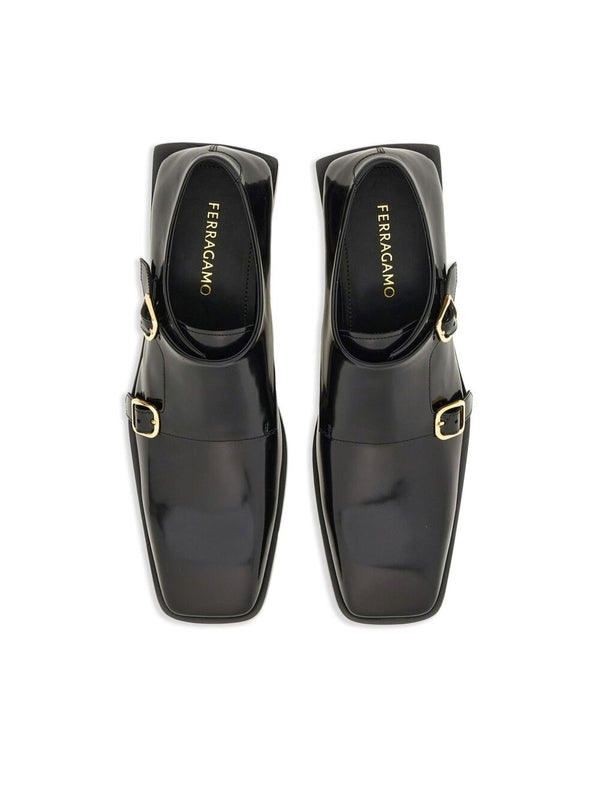 Double Monk Strap Calfskin Shoes