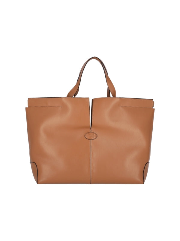 TOD'S - Di Logo Leather Tote Bag - Jente