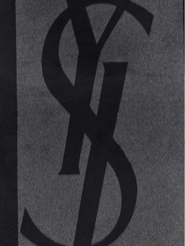 Saint Laurent Grey Wool Mufflers