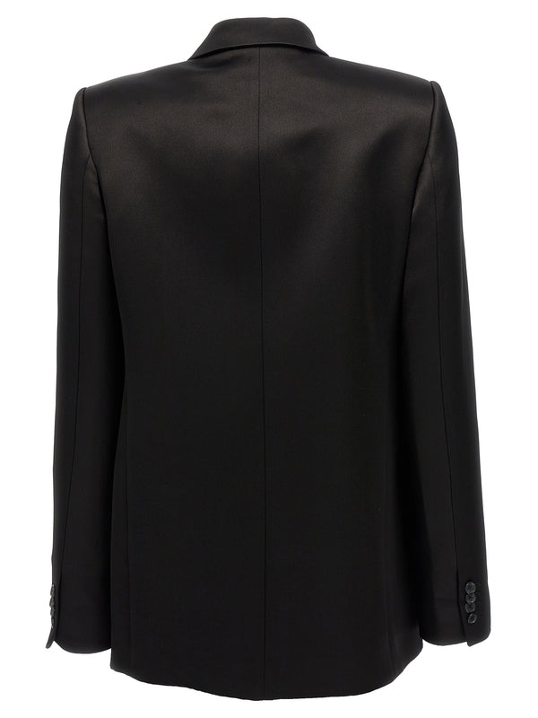 KHAITE - Double
  Breasted Satin Jacket - Jente