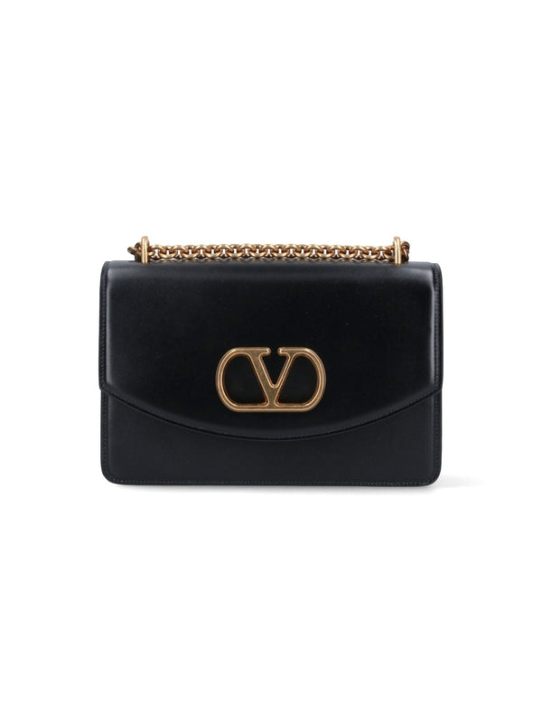 Vain Logo Leather Shoulder Bag