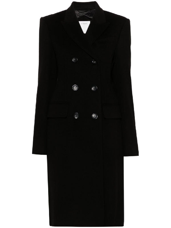 Wool Double Breasted Long Coat