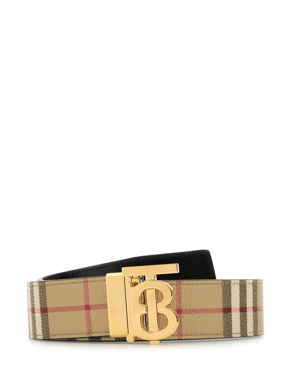 Logo Buckle Check Belt