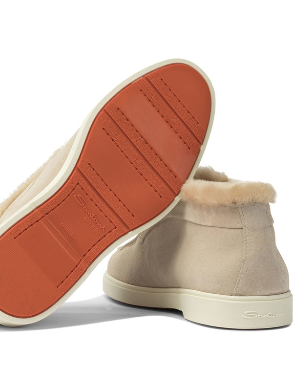 Santoni Beige Ankle Boots
