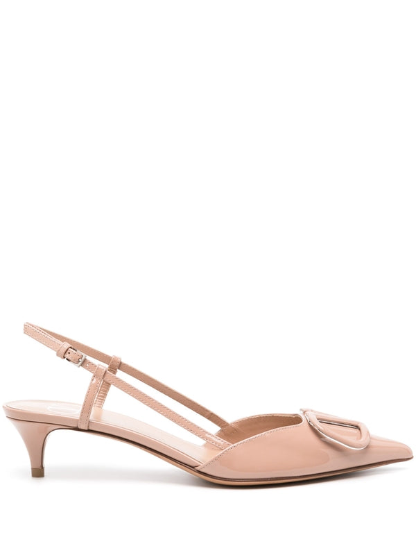 V Logo Patent Leather Slingback Sandal
  Heels