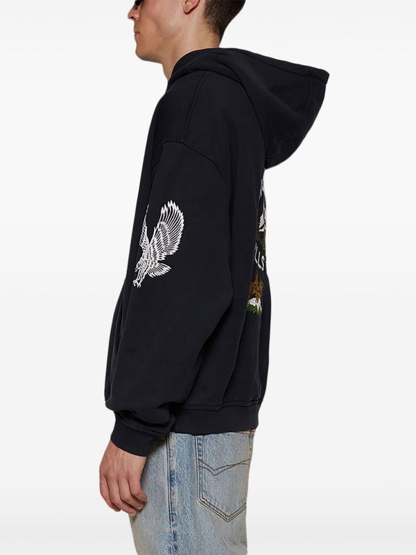 Graphic Embroidered Cotton Hoodie