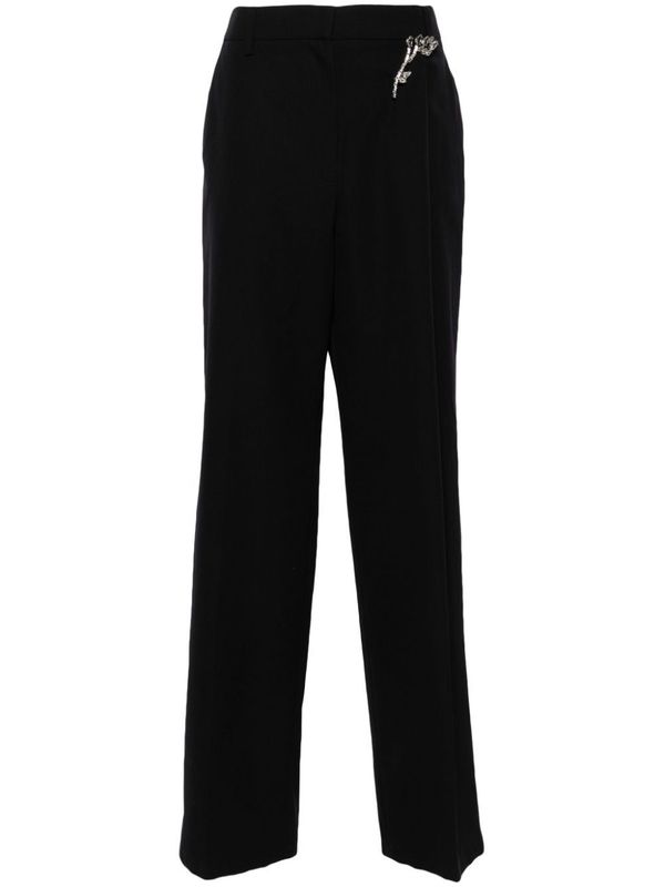 Crystal Detail Wool Tailored Pants