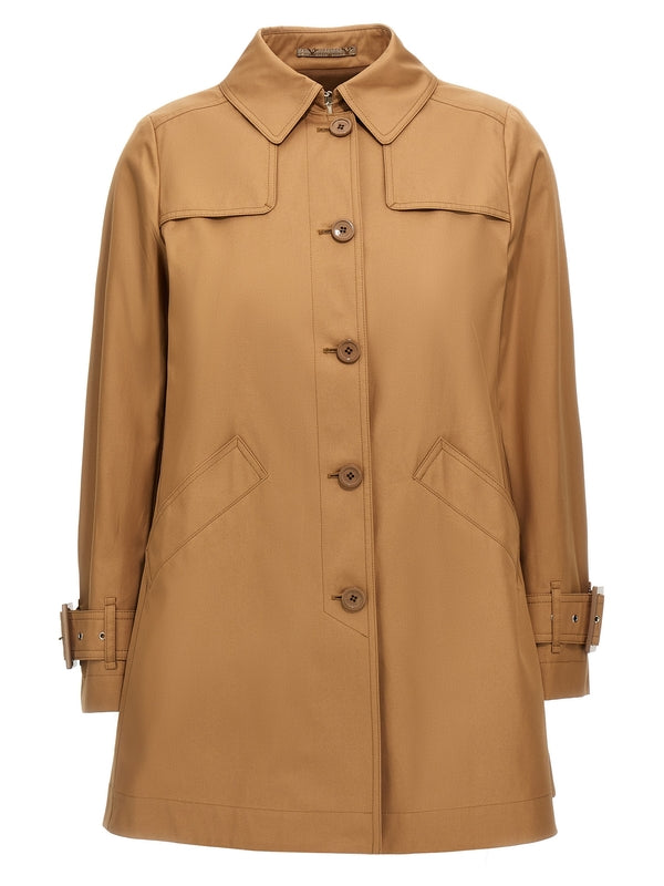 Strap Sleeve
  Cotton Short Trench Coat