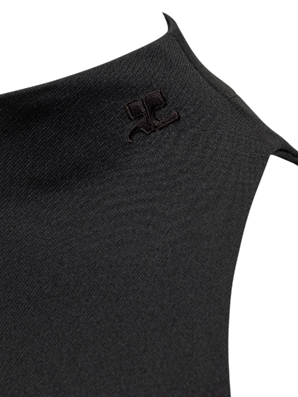 ブラック ノースリーブ ミニドレス