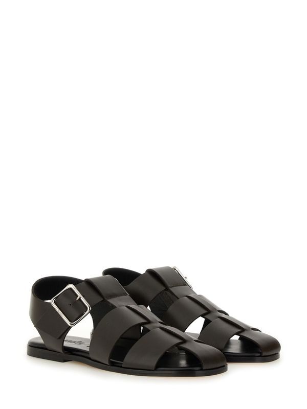 Buckle Leather Sandals