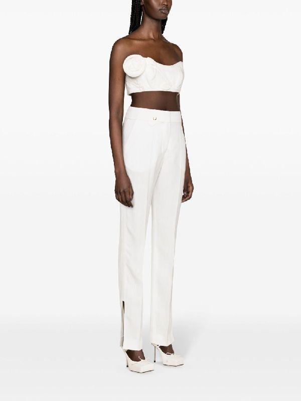 White Slit Hem
  Pants