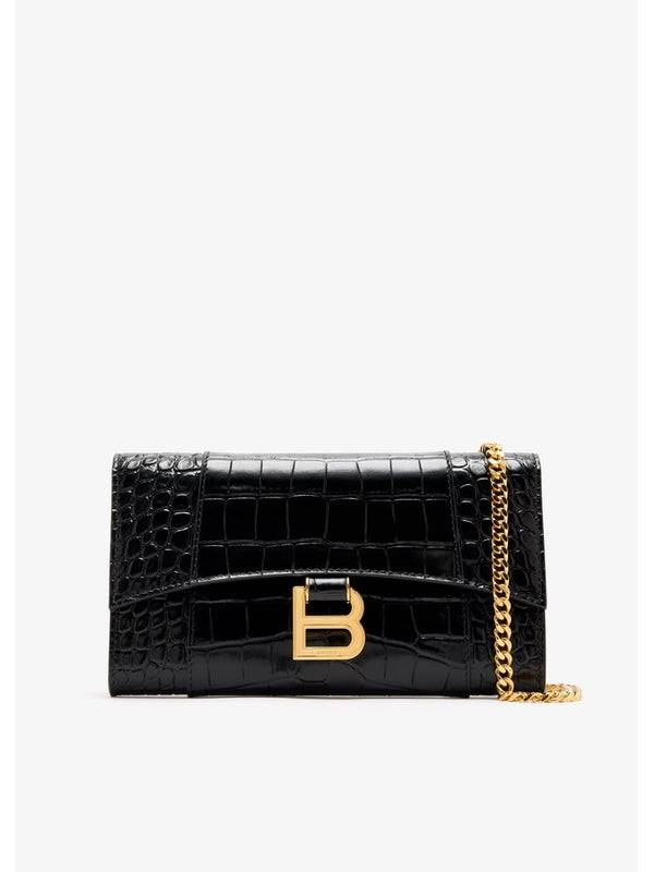 Balenciaga Hourglass Woc Black Crossbody & Shoulder Bags