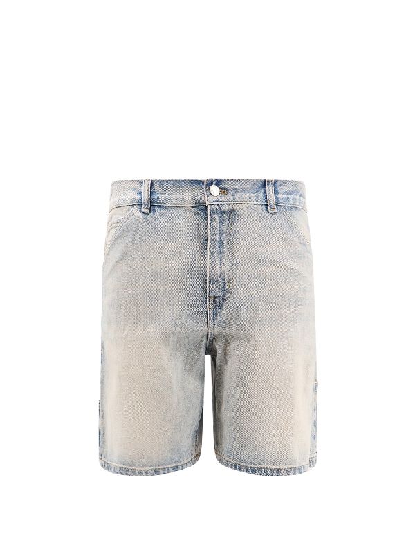 Back Pocket Logo Embroidery Denim Shorts