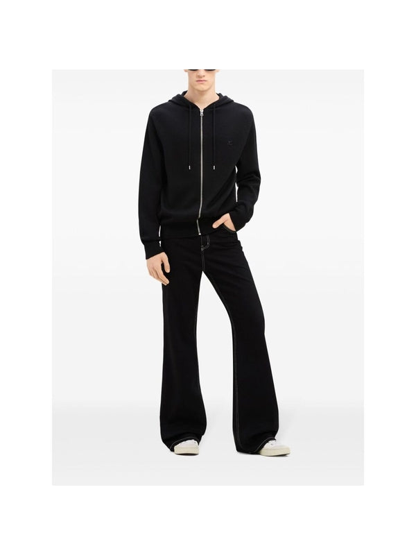 ロゴパッチ ウール フーディー ジップアップ