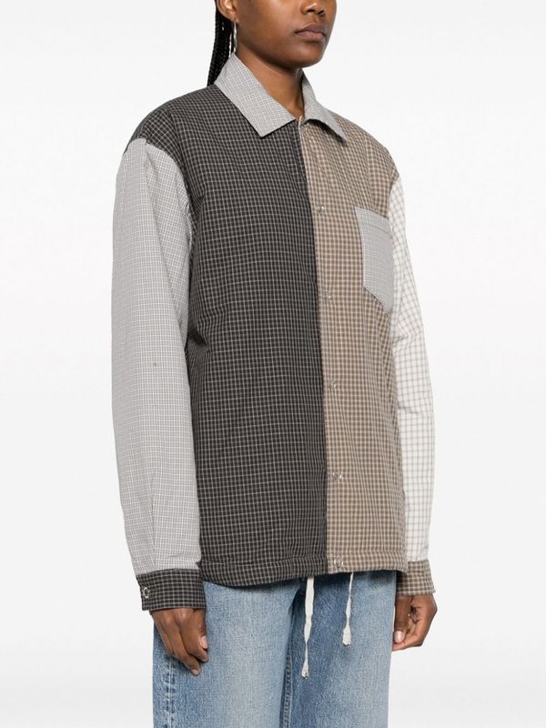 Colorblock Check Cotton Shirt