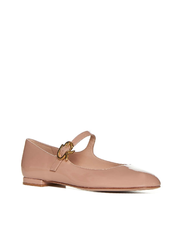 Mary Ribbon Leather Flats