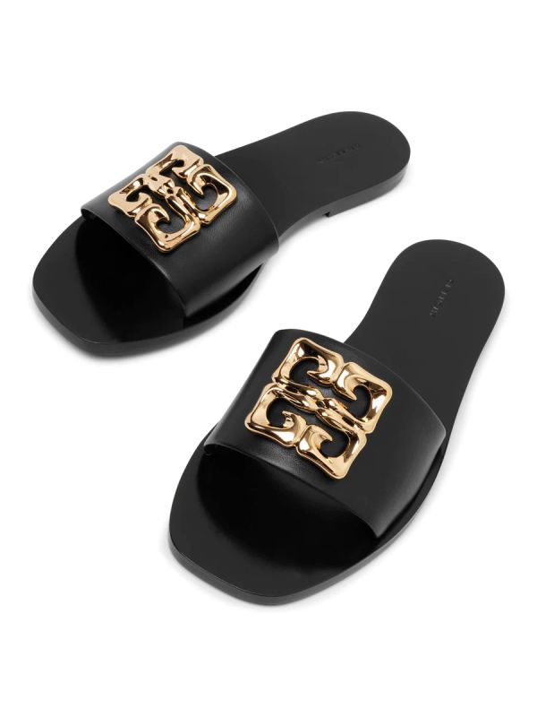 4g Logo Leather Slides