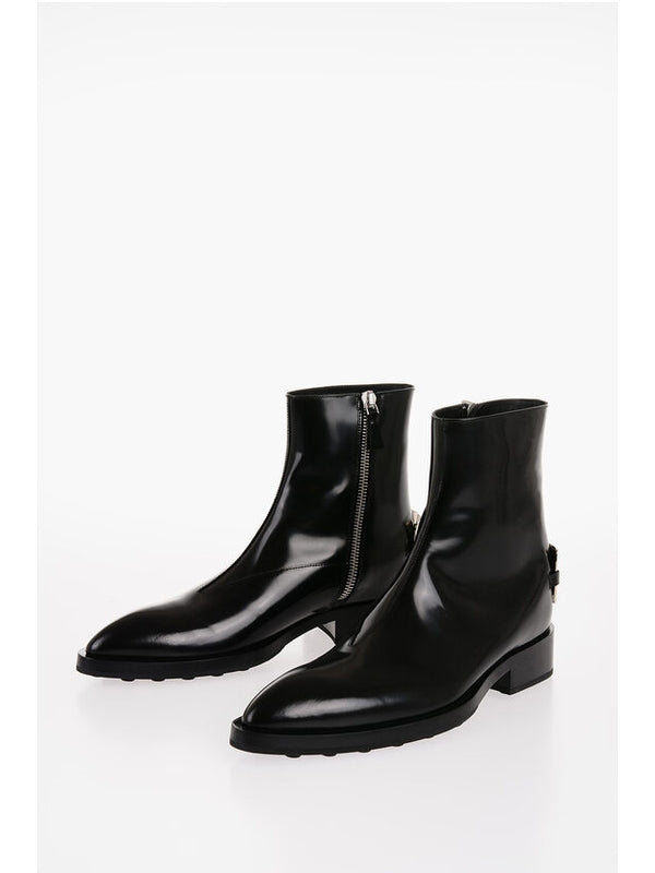 Black Calfskin Ankle Boots