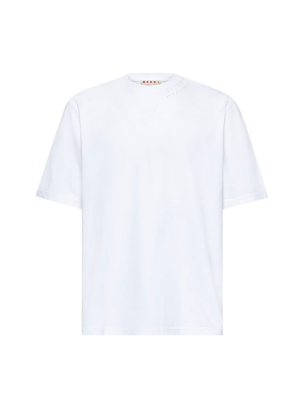 White Cotton Short-Sleeve T-Shirt