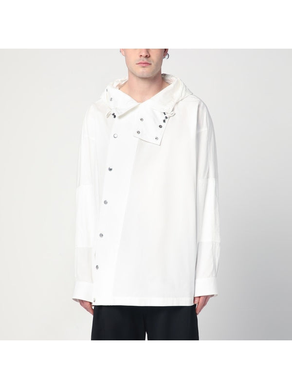 Asymmetric Hood Cotton Shirt