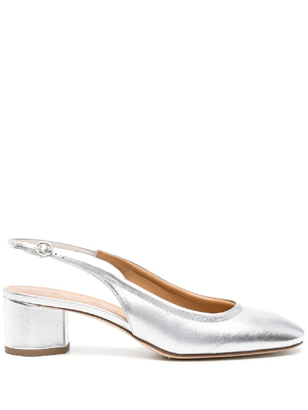 Romy Metallic Leather Slingback
  Heels