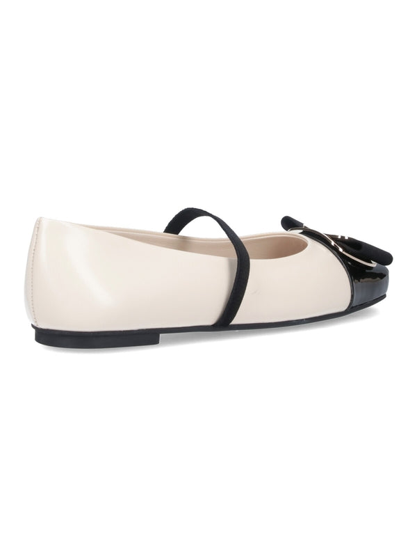 Vara Plate Leather Flat Shoes